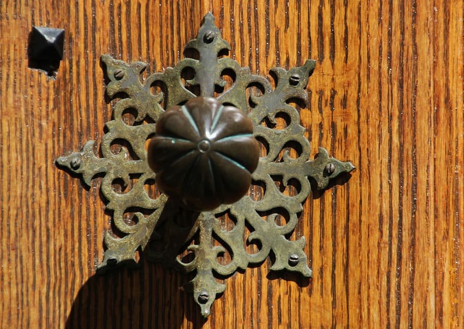 Door Handle, Door, Door, Lock, door lock, doorknocker, brass HD wallpaper