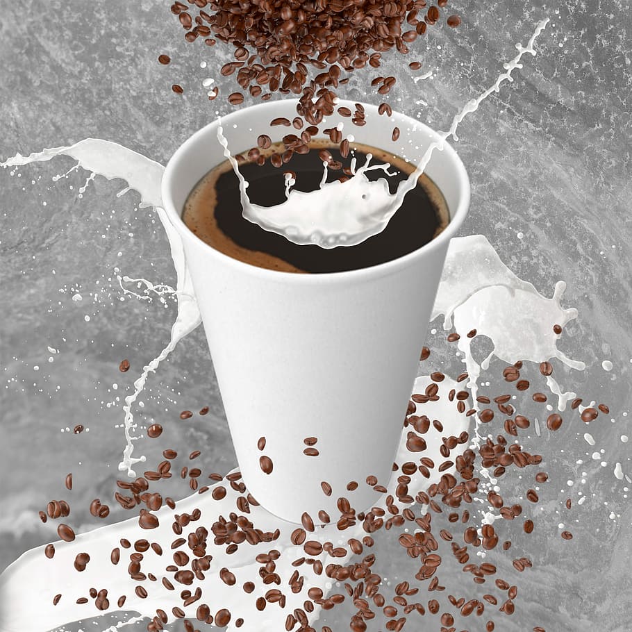 white disposable cup filled with black beverage, coffee, drink HD wallpaper