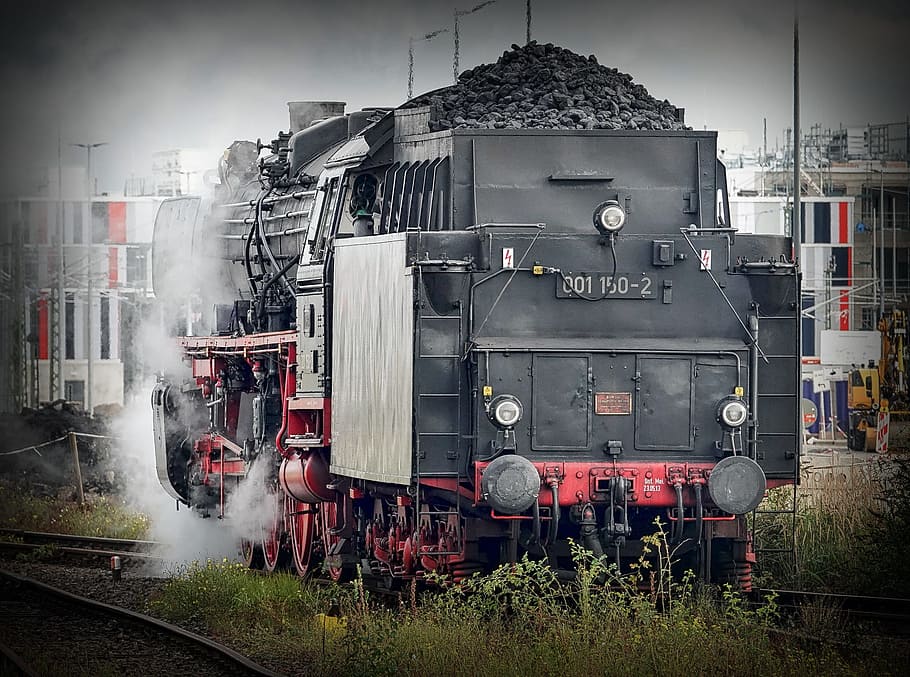locomotive, transport, railway, train, traffic, steam locomotive, HD wallpaper