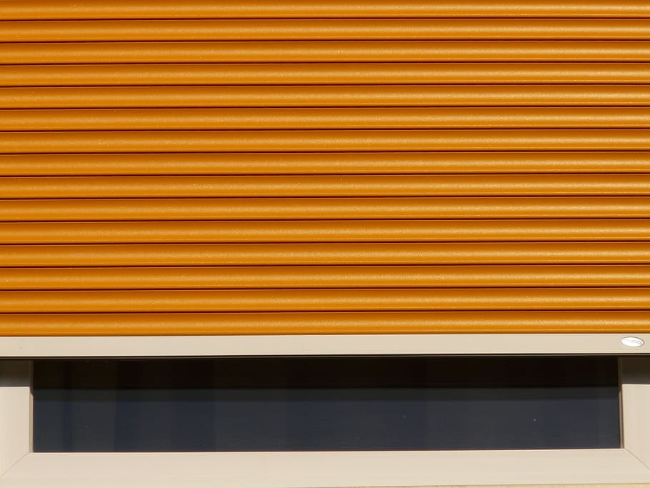 close window blinds, Roller Shutter, Roller Blind, orange, yellow HD wallpaper