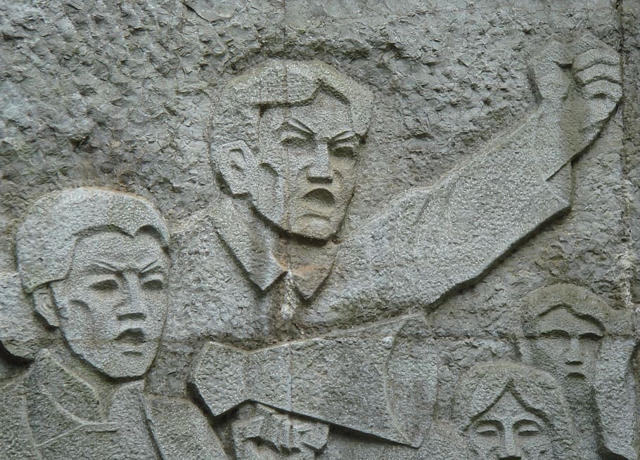 fresco, fight, stone, carving, man, aggression, revolution HD wallpaper