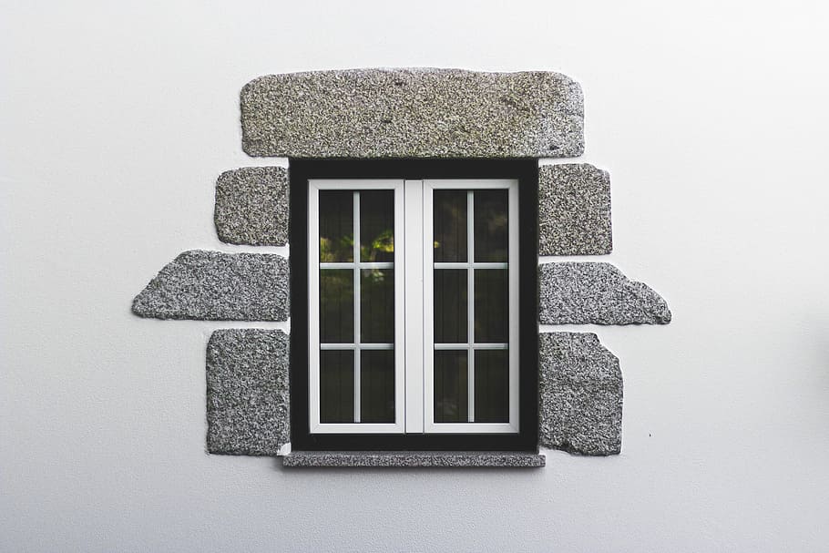 clear glass window panels with white feames, closed white wooden window frame HD wallpaper