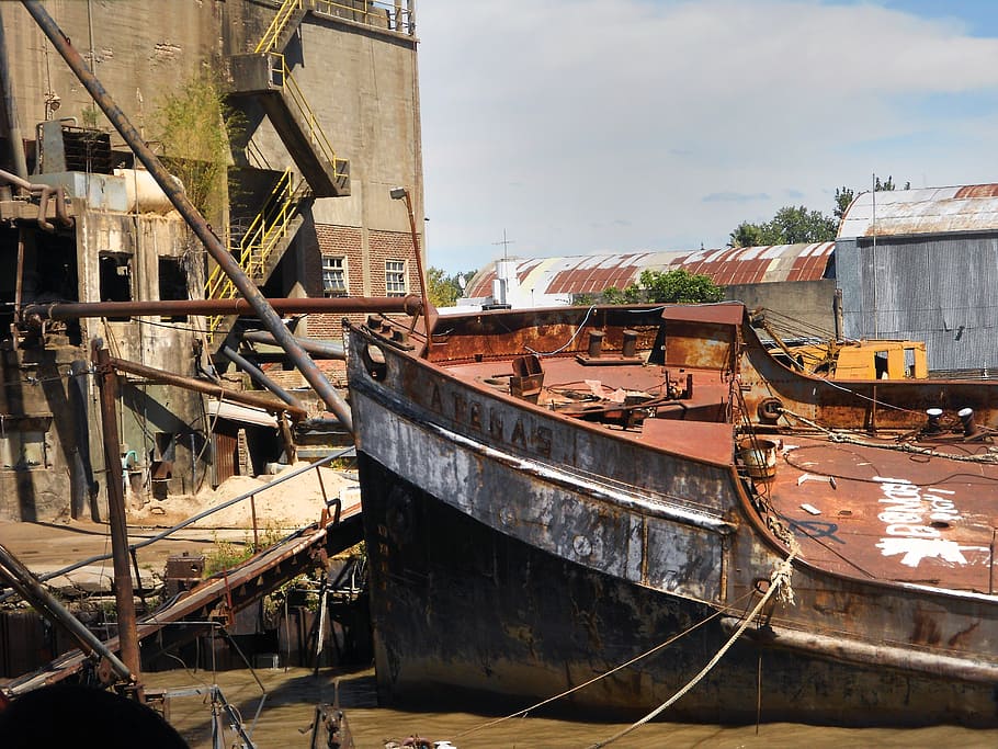 boat, abandonment, old, oxide, abandoned, tiger, broken, argentina HD wallpaper