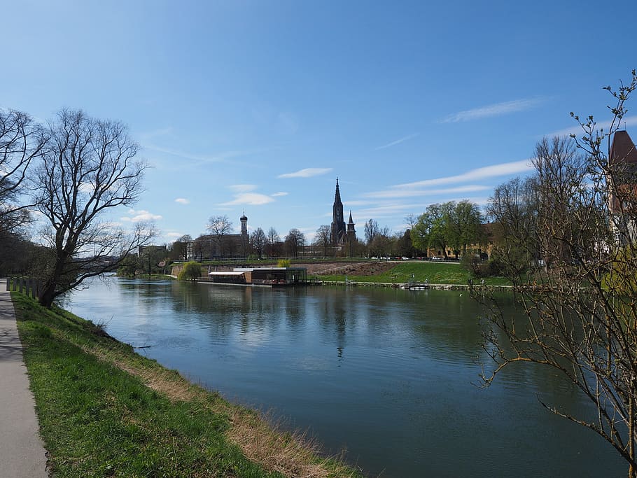 Ulm, Danube, River, Water, Münster, Bank, boot, bank of the danube HD wallpaper