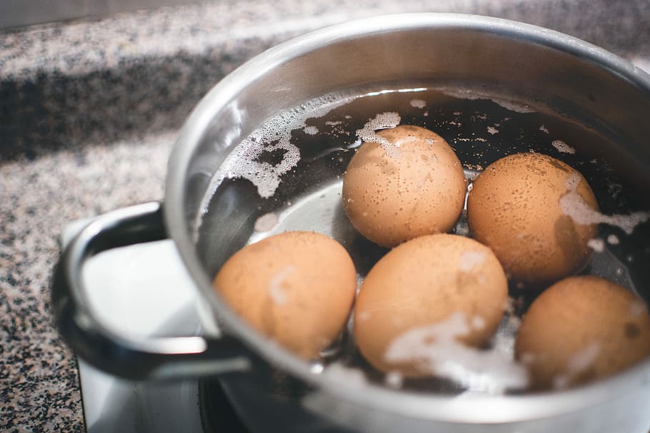 Boiling eggs, cooking, home, kitchen, kitchenware, food, cooking Pan, HD wallpaper