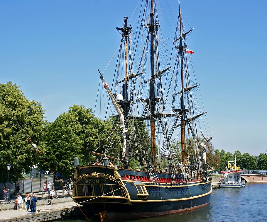the ship, sailing ship, boat, monument, ships, old, swimming HD wallpaper