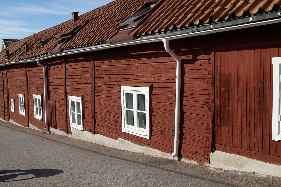 facade, home, live, sweden, grenna, building, low, boathouses HD wallpaper