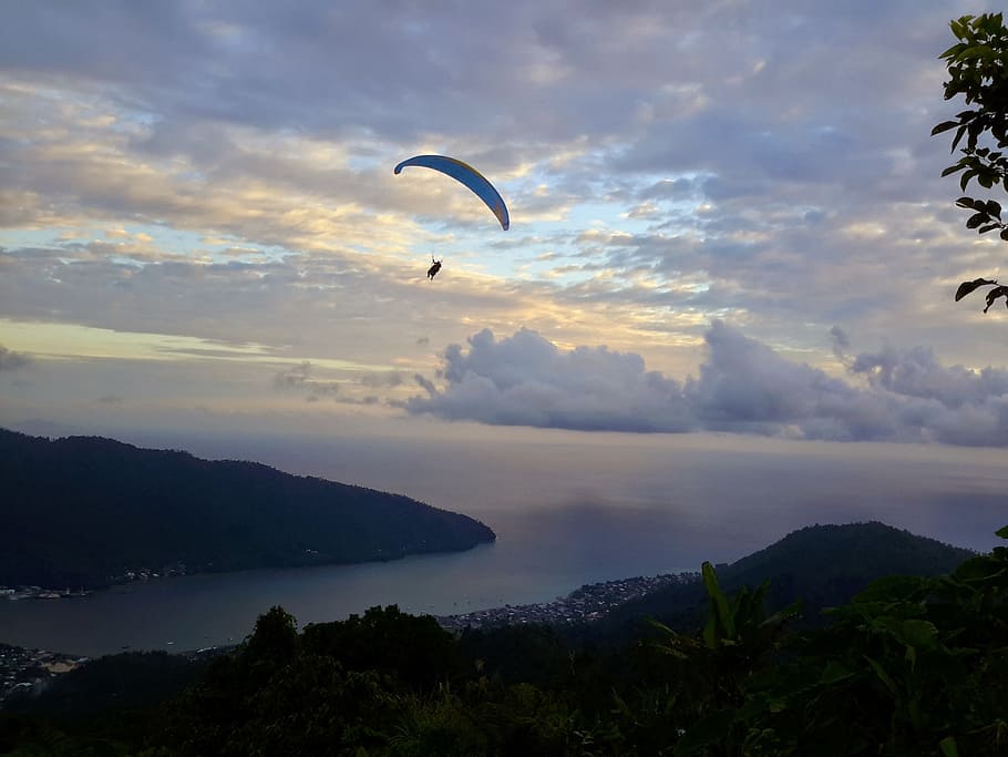 Sanger, Island, Sea, View, pusunge, sea view, mountain, flying HD wallpaper