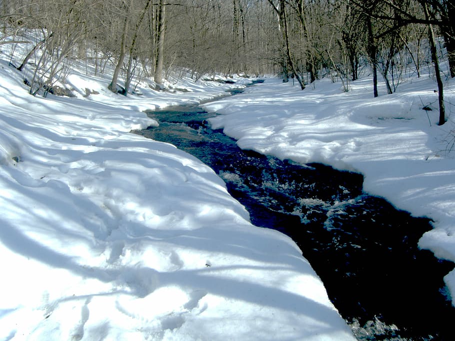 frozen, river, water, ice, winter, snow, nature, cold - Temperature HD wallpaper