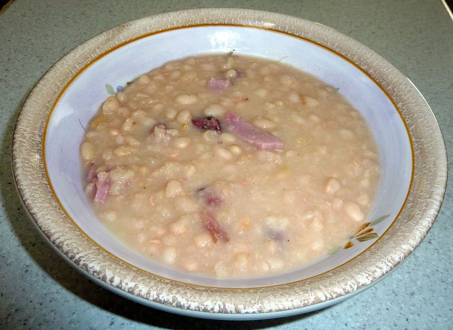 Bean Soup, Bowl, Food, Diet, Eat, kitchen, close-up, meal, delicious HD wallpaper
