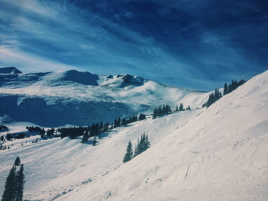 snow mountain, mountains, winter, landscape, nature, cold, sky HD wallpaper