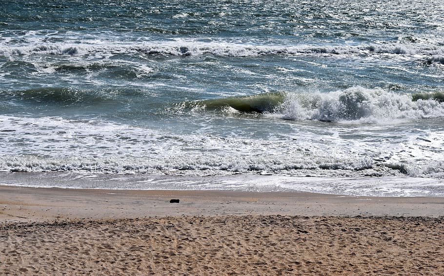 ocean, beach, waves, foam, sea, sand, summer, travel, vacation HD wallpaper