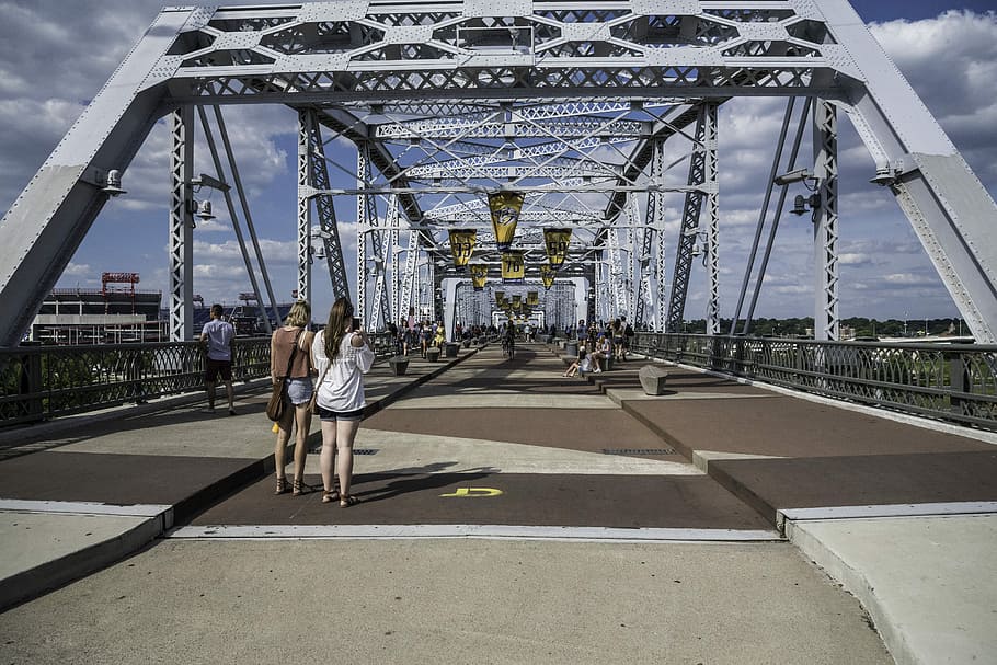 View of the Bridge in Nashville, architecture, cumberland river HD wallpaper