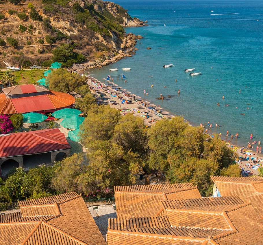 zakynthos, greece, beach, sea, holiday, an island, recreation HD wallpaper