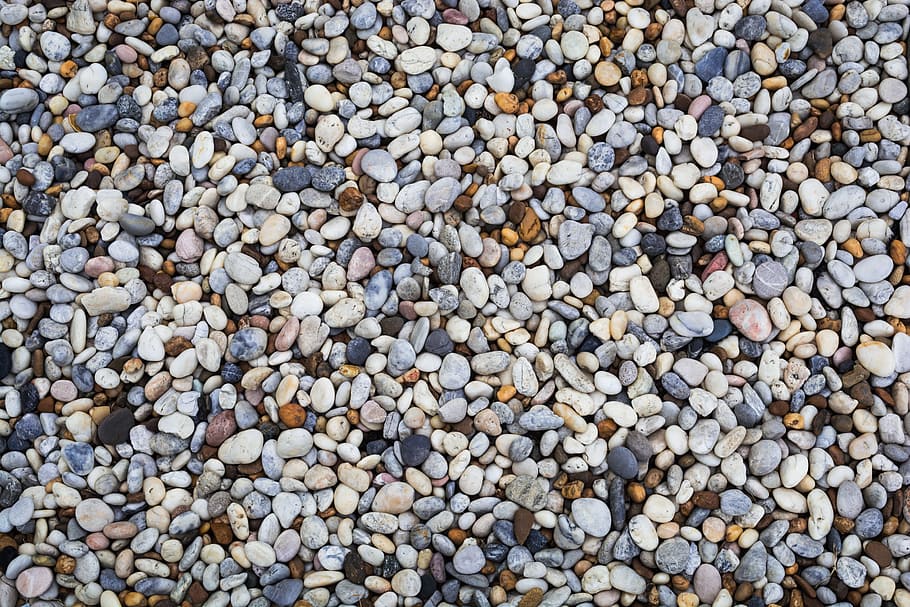 assorted-color pebble ground, rock, gravel, passage, outdoor HD wallpaper