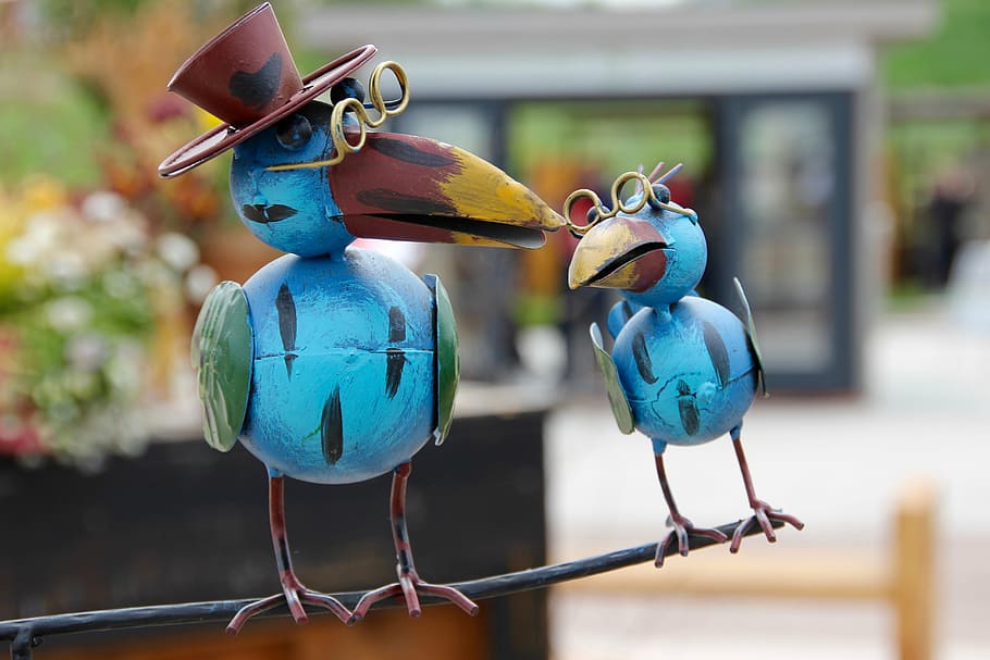 bird, figure, glasses, decoration, gartendeko, ceramic, garden figurines HD wallpaper