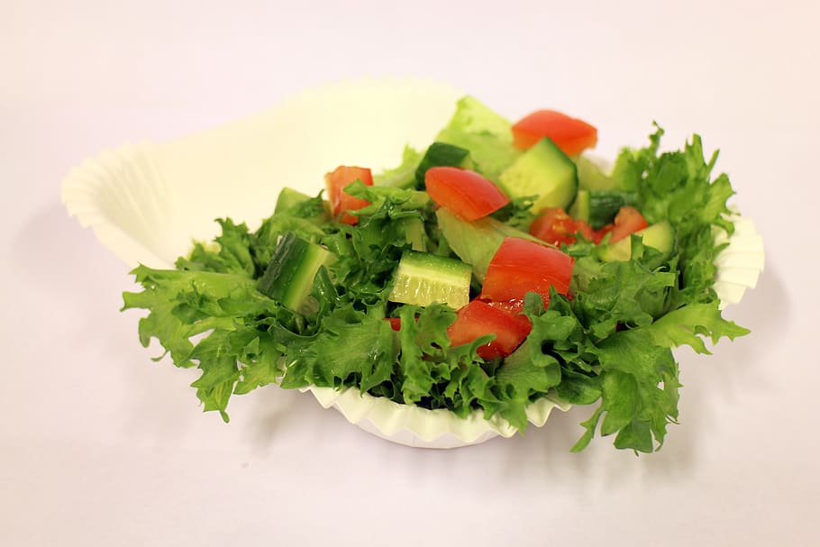 fruit salad on white bowl, Fresh, Sore Throat, Tomato, iceberg lettuce HD wallpaper