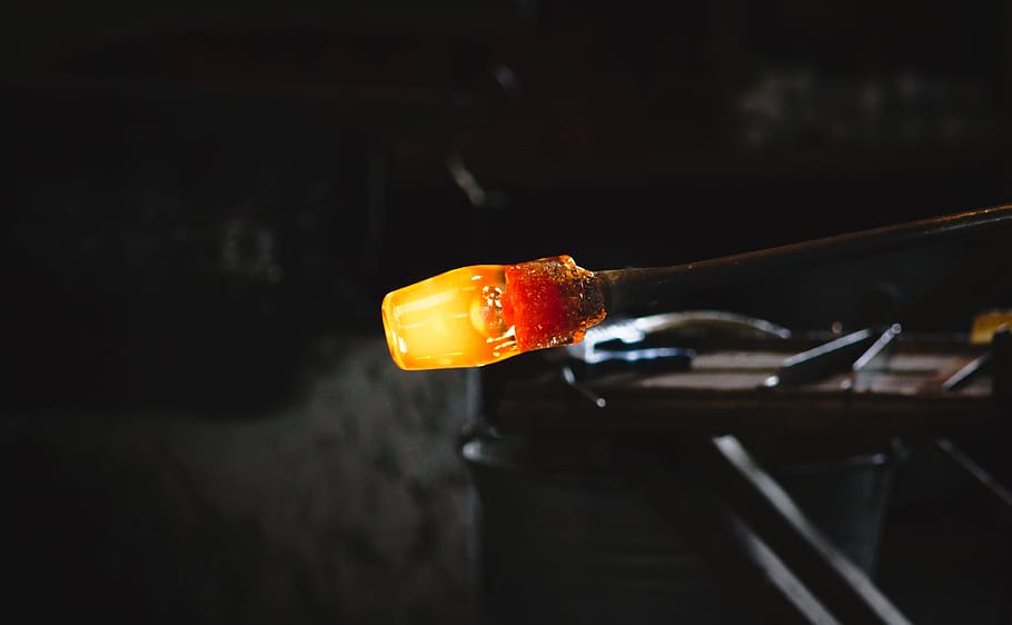 selective focus photograph of melted glass, untitled, fire, glow HD wallpaper