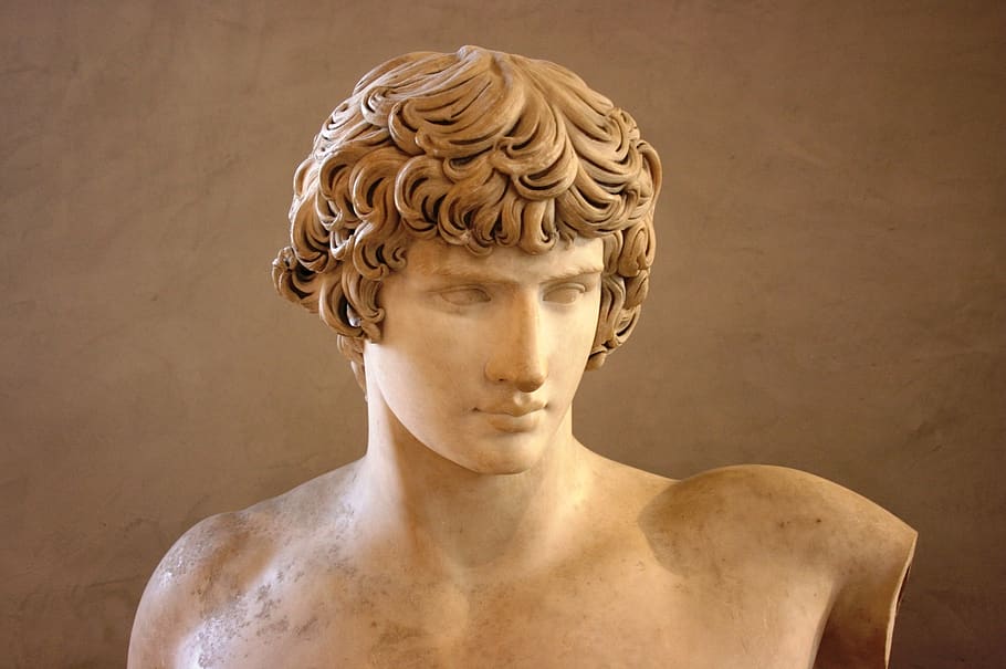 antinoo, sculpture, marble, louvre, museum, headshot, portrait HD wallpaper