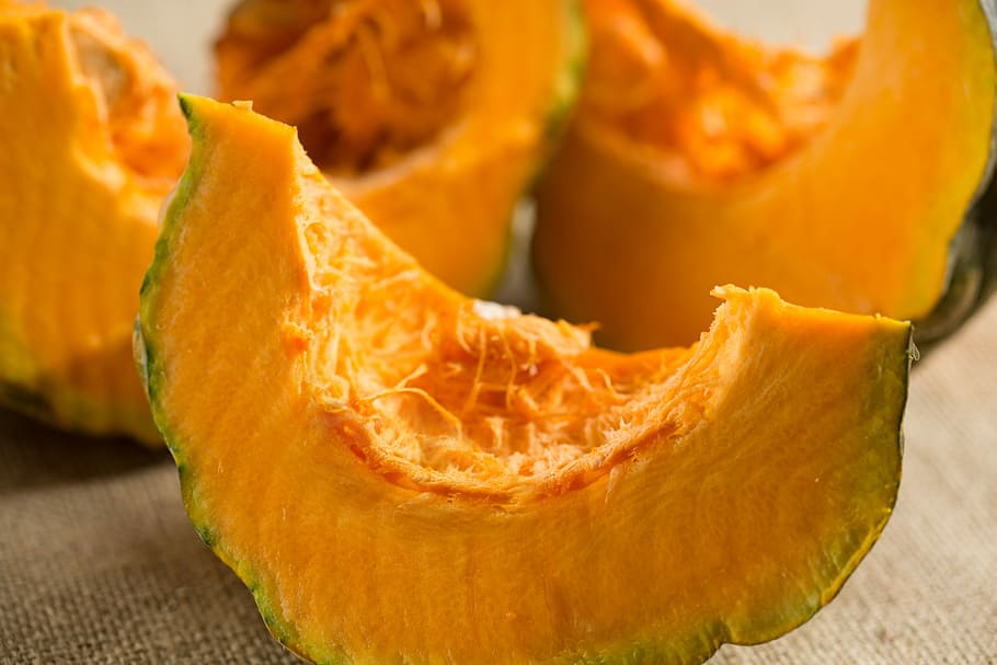squash, Pumpkin, Slice, Vegetable, Autumn, orange, fresh, vegetarian HD wallpaper