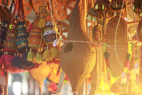 assorted-color hanging decors hanging during daytime, festival HD wallpaper
