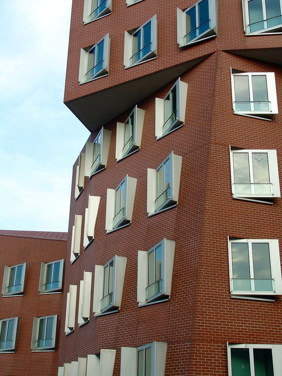 modern, architecture, düsseldorf, office building, facade HD wallpaper