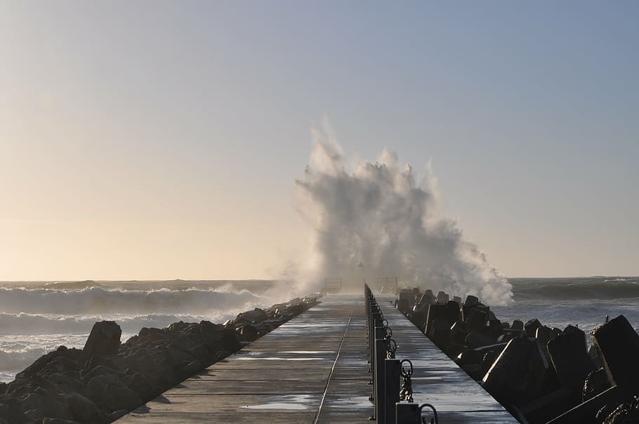 water, art, pier, sol, sky, sea, nature, beauty in nature, day HD wallpaper