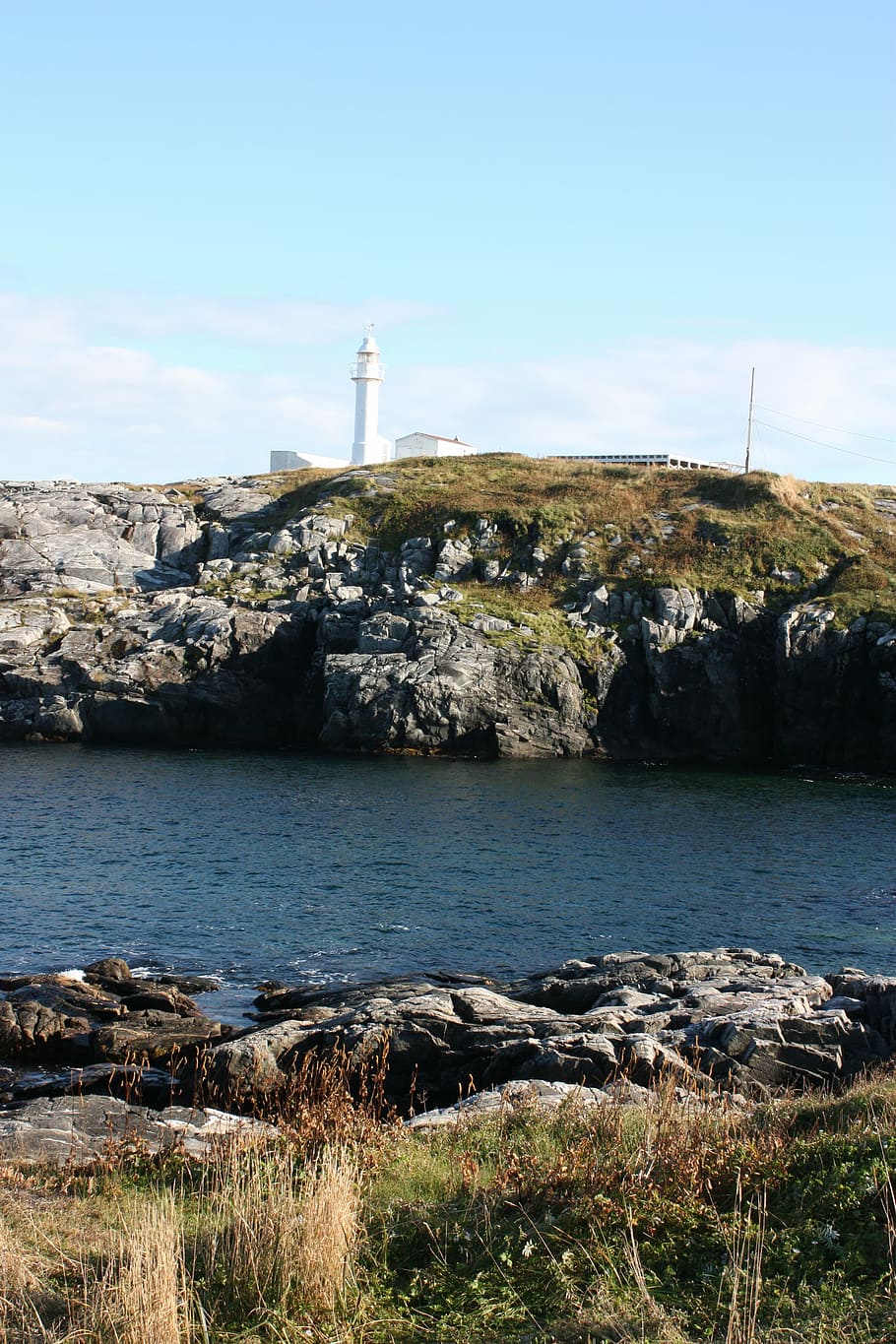 lighthouse, port aux basques, newfoundland, rocks, ocean, nature HD wallpaper