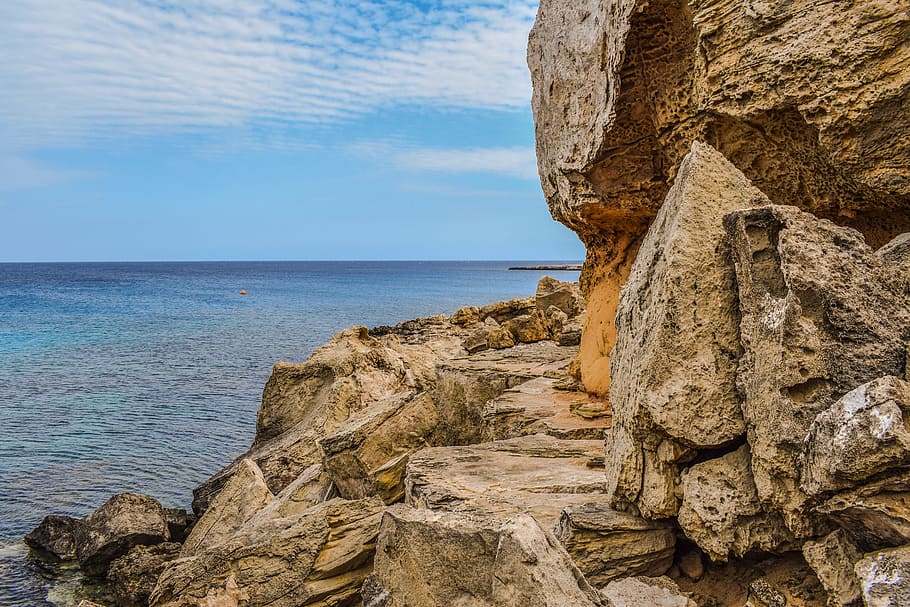 Formation, Rugged, Path, cliff, rocky, dangerous, coast, erosion HD wallpaper