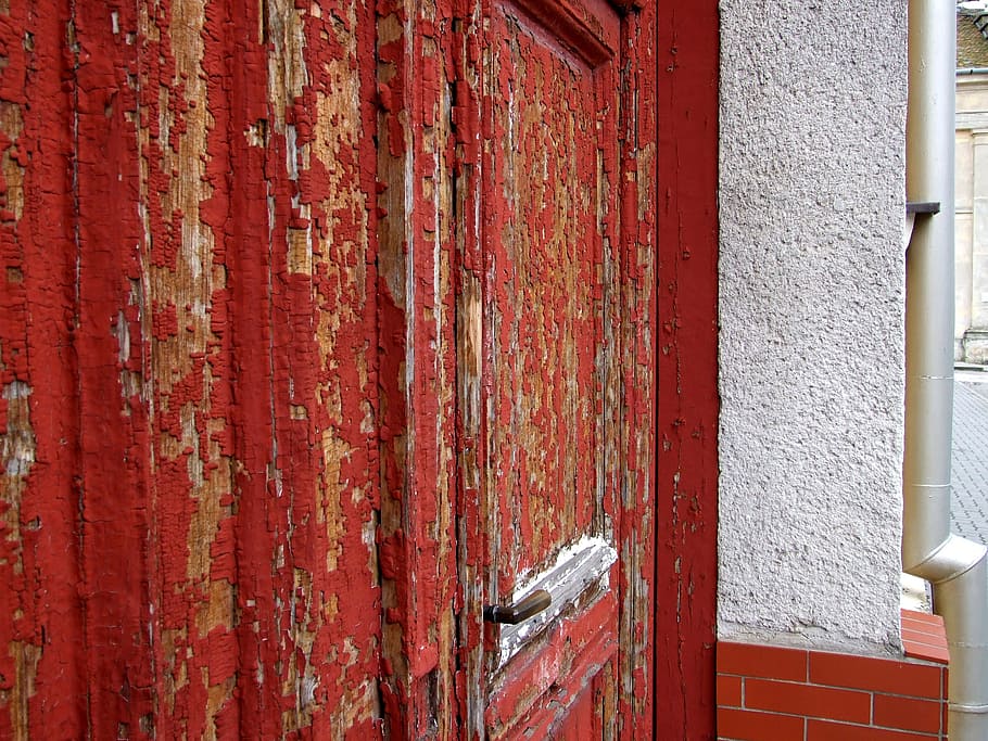 red, door, old, architecture, day, built structure, no people HD wallpaper