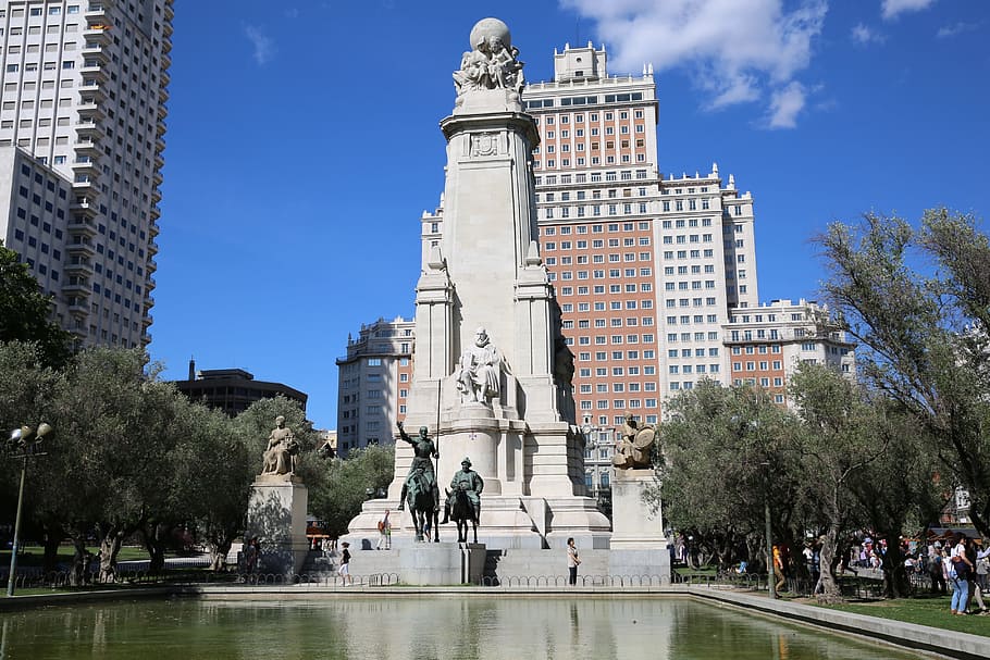 spain, don quixote, statue, architecture, sculpture, building exterior HD wallpaper