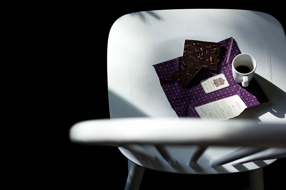 Dark chocolate Ajala, coffee, dessert, black Background, no People HD wallpaper