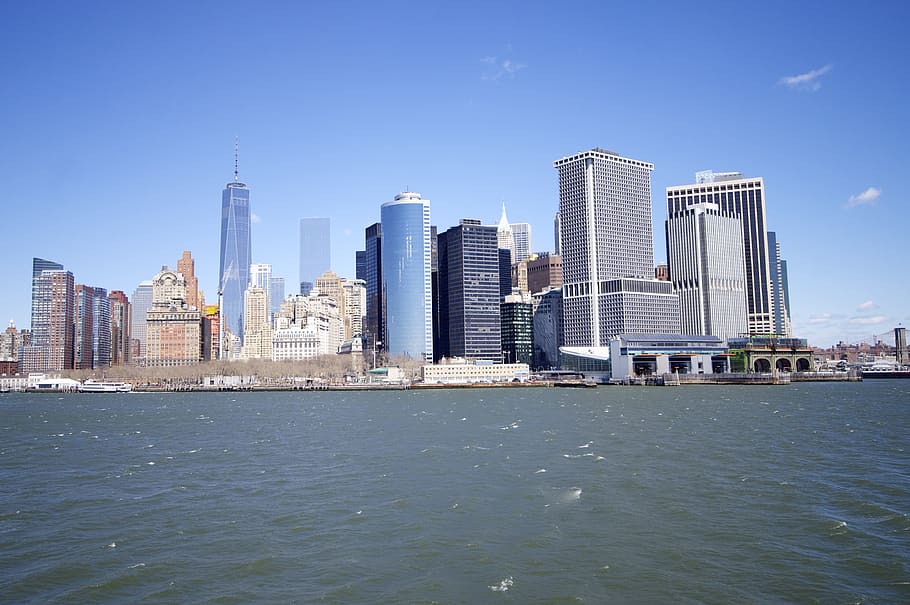 new york, water, skyscraper, river, office building exterior HD wallpaper