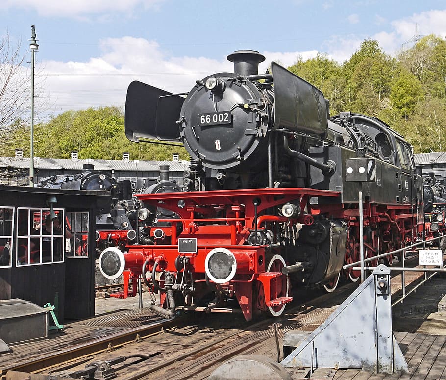 Steam Locomotive, Museum, Bochum, star, hub, locomotive shed, HD wallpaper