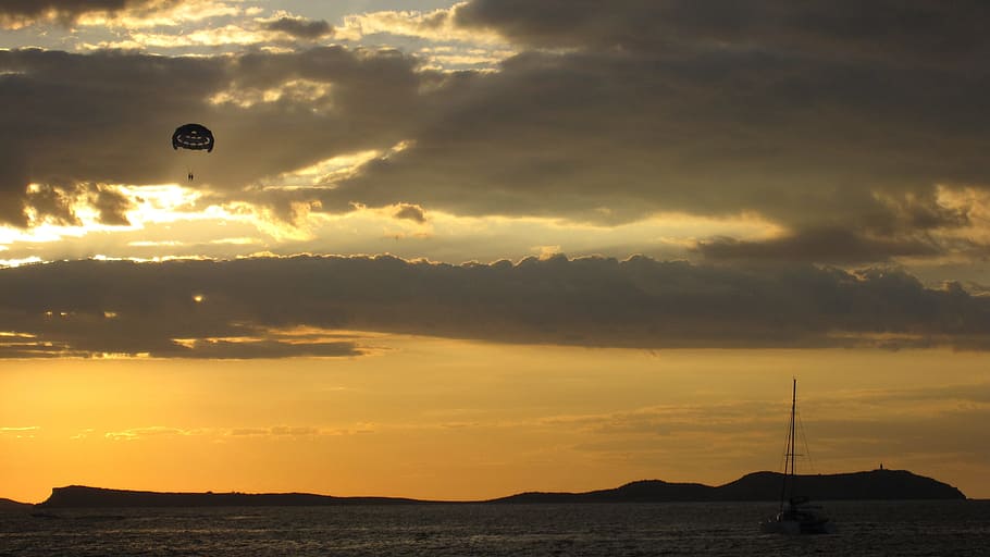 Sunset, West, Light, Sea, the sun, evening, nature, twilight HD wallpaper