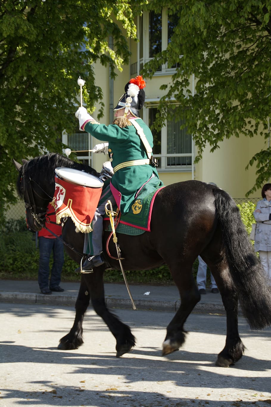 drum, drummer, beritten, horse, guard, soldier, leader, traditionally HD wallpaper