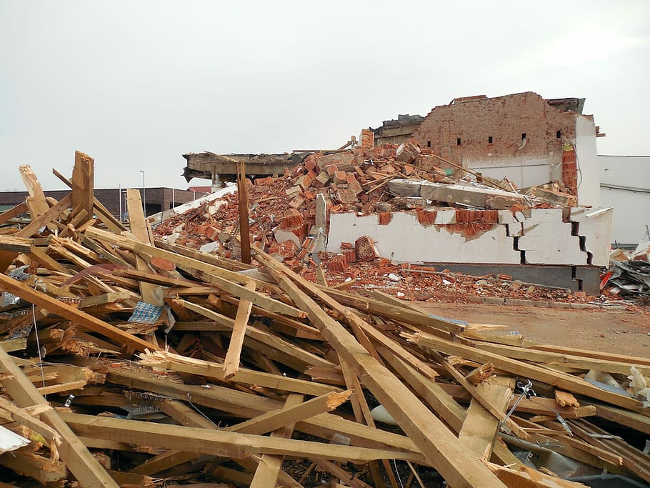Crash, Demolition, Construction Work, site, ruin, destroyed HD wallpaper