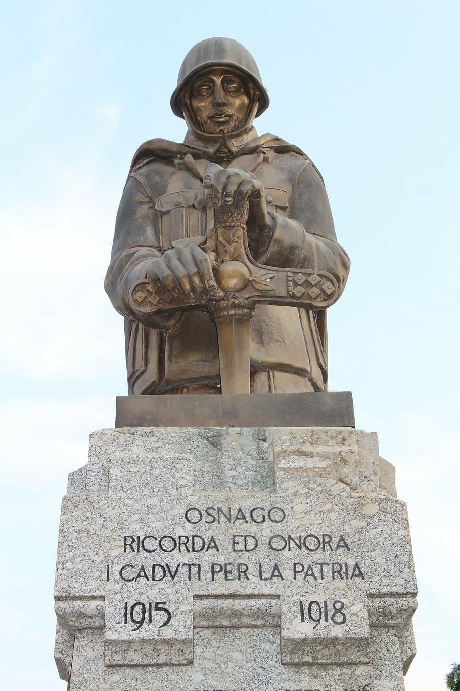 osnago, monument to the fallen, soldier, world war i, sculpture, HD wallpaper