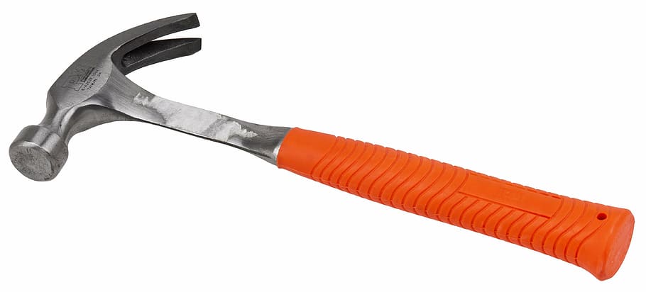 orange handle claw hammer, tool, construction, work, repair HD wallpaper