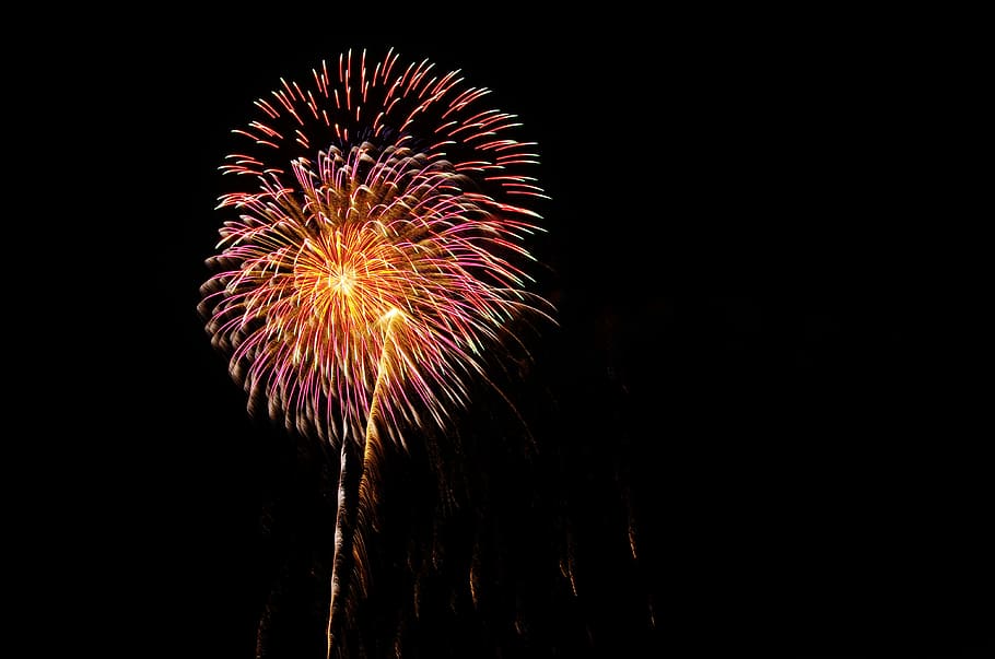 Rocket, Fireworks, moerenuma, celebration, night, exploding HD wallpaper