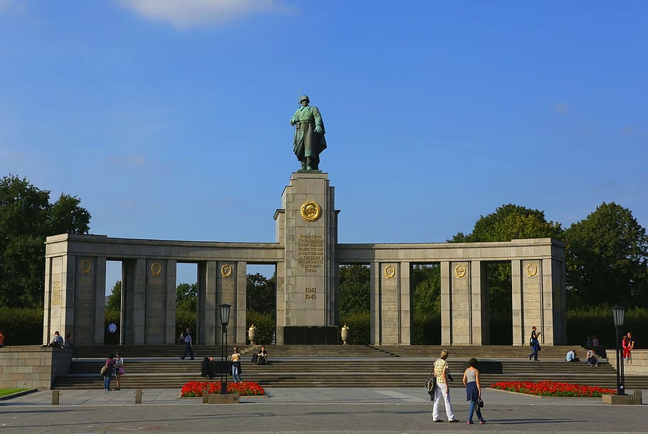 Berlin, Russian, Memorial, Monument, russian memorial, street of the 17th century, HD wallpaper