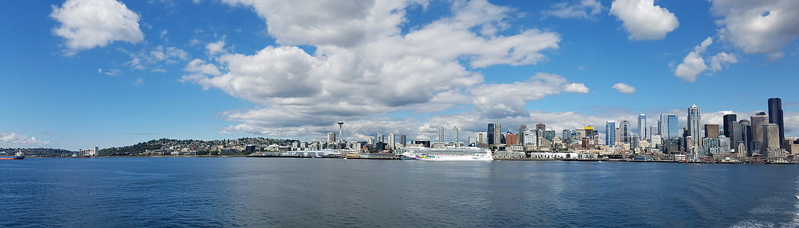 Seattle, Panoramic, City, Washington, waterfront, pacific, northwest HD wallpaper