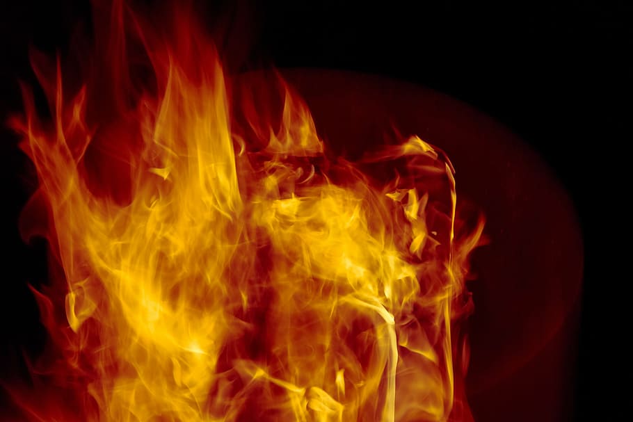 flames illustration, ablaze, abstract, afire, aflame, blazing HD wallpaper