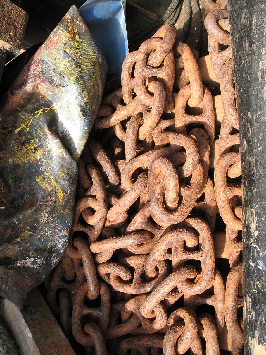 Chains, Ship, Rust, Metal, Old, rusty, iron, heavy, steel, ancient HD wallpaper
