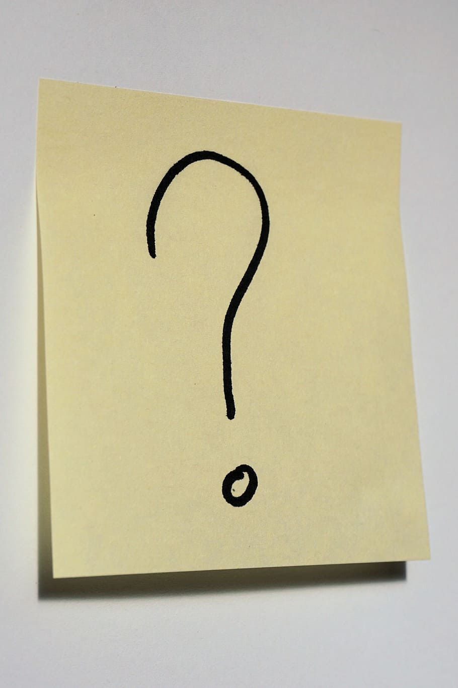 question mark on yellow paper, Post It, List, Note, Adhesive