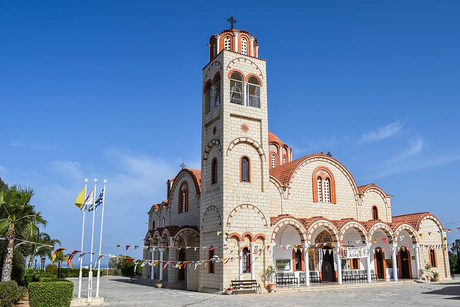 cyprus, paralimni, ayia varvara, church, orthodox, architecture, HD wallpaper