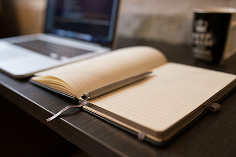 shallow focus of diary and pen, book, open, notebook, empty HD wallpaper