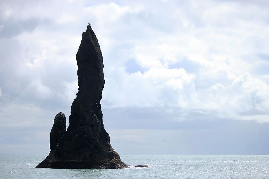 photo of island near body of water during daytime, sea stack HD wallpaper