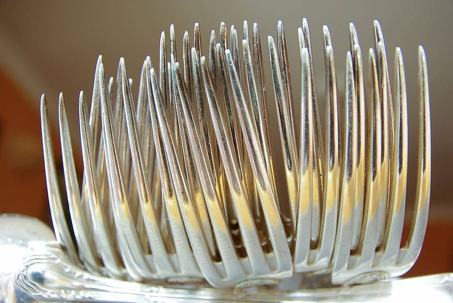 forks, cutlery, silverware, teeth, indoors, close-up, large group of objects HD wallpaper