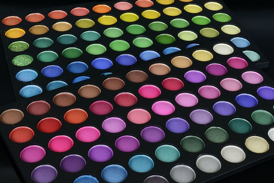 photo of two black case makeup palettes, eye shadow, cosmetics, HD wallpaper